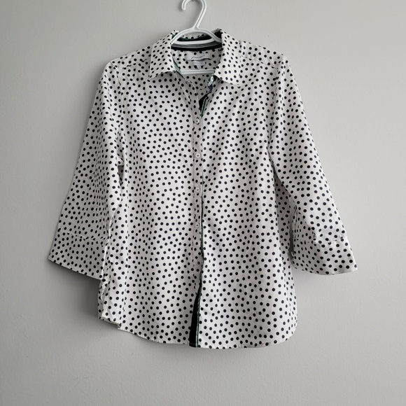 Foxcroft NYC Polka Dot Shirt, Wrinkle-free - Gently Worn - Picture 1 of 5